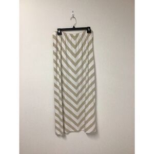 Chicos‎ Beige White Chevron Print Maxi Skirt Women's Chicos Size 1